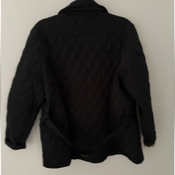 LANDS' END Soft Black Quilted Insulated light weight Jacket Barn Coat Size 18-20 - Picture 2 of 14